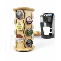 Bamboo Carousel K-Cup Holder 18 K-Cup coffee capsules rack